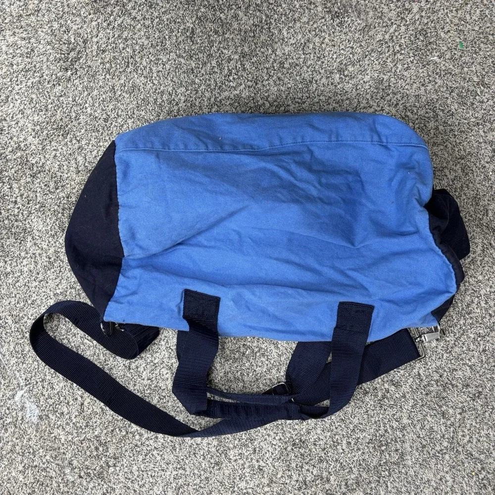 Vintage Tommy Hilfiger Duffel Bag Red Flag Logo Large Denim 90s Gym Travel